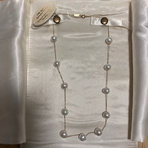 14K Floating Pearl Necklace.